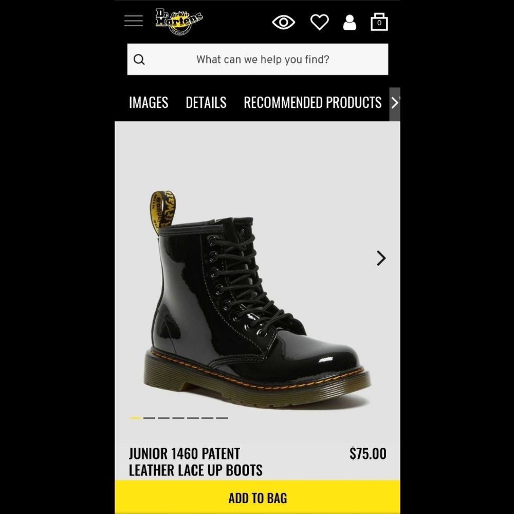 Dr Martens Girl's Arcadia 1460 black patent